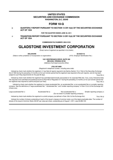 Thumbnail Gladstone Investment 10-Q Quarterly Report FY 