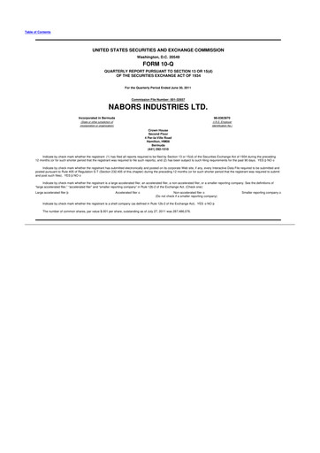 Vorschaubild Nabors Industries
 10-Q Quartalsbericht 2011 