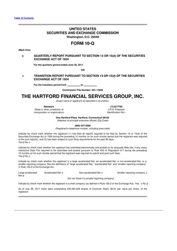 Thumbnail The Hartford 10-Q Quarterly Report FY2011 