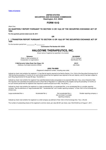 Thumbnail Halozyme Therapeutics 10-Q Quarterly Report FY2011 