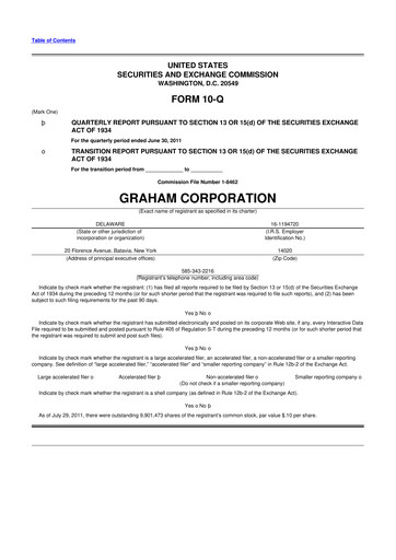 Thumbnail Graham Corporation
 10-Q Quarterly Report FY2012 
