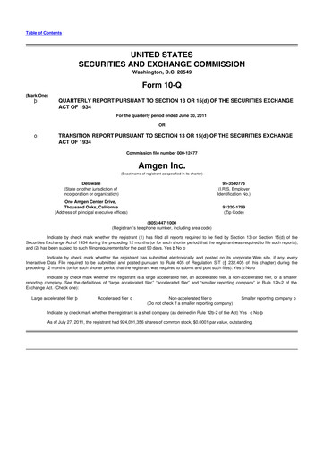 Vorschaubild Amgen 10-Q Quartalsbericht 2011 