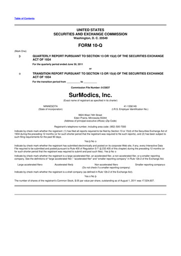 Thumbnail SurModics 10-Q Quarterly Report FY2011 