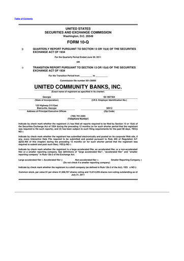 Thumbnail United Community Bank 10-Q Quarterly Report FY 