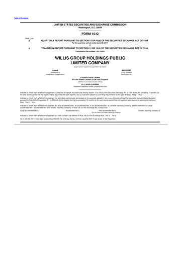 Thumbnail Willis Towers Watson  10-Q Quarterly Report FY 