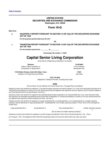 Thumbnail Sonida Senior Living 10-Q Quarterly Report FY2011 