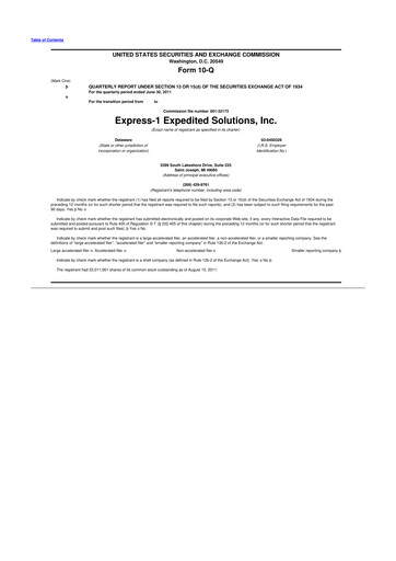 Thumbnail XPO Logistics 10-Q Quarterly Report FY2011 