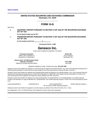 Thumbnail Genesco
 10-Q Quarterly Report FY 