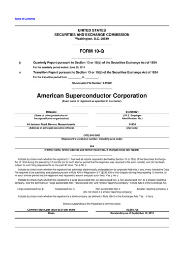 Thumbnail American Superconductor Corporation 10-Q Quarterly Report FY2012 