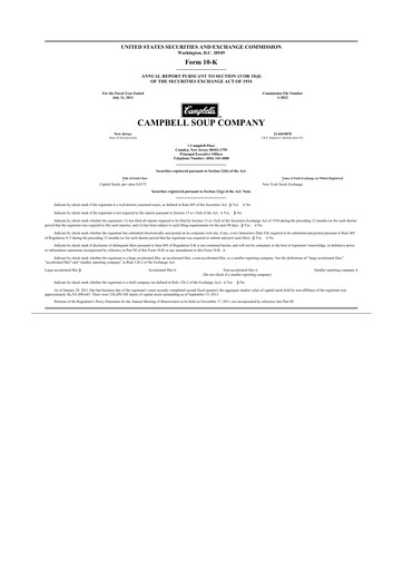 Thumbnail 
Campbell's 10-K Annual Report 2011