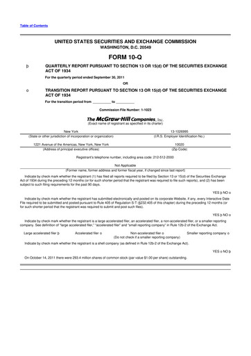 Thumbnail S&P Global 10-Q Quarterly Report FY2011 