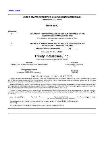 Vorschaubild Trinity Industries
 10-Q Quartalsbericht 2011 