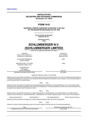 Thumbnail SLB (Schlumberger) 10-Q Quarterly Report FY2011 