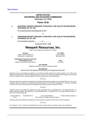 Thumbnail NPK International 10-Q Quarterly Report FY2011 