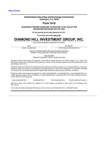 Thumbnail Diamond Hill Investment Group 10-Q Quarterly Report FY2011 
