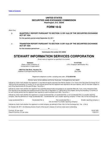 Thumbnail Stewart Information Services 10-Q Quarterly Report FY2011 