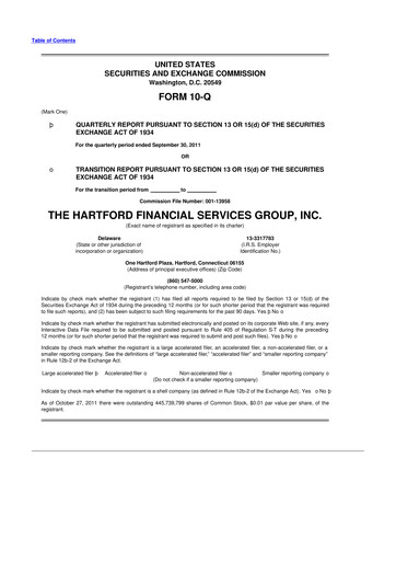 Thumbnail The Hartford 10-Q Quarterly Report FY2011 