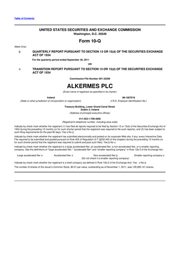 Miniature Alkermes 10-Q Rapport trimestriel 2012 