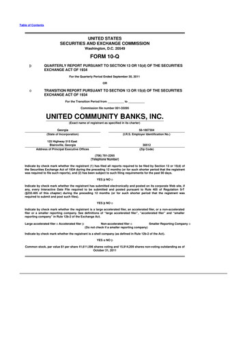 Thumbnail United Community Bank 10-Q Quarterly Report FY2011 