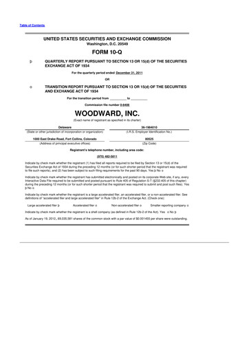 Thumbnail Woodward 10-Q Quarterly Report FY2012 