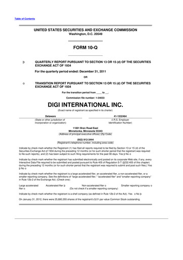 Thumbnail Digi International
 10-Q Quarterly Report FY2012 