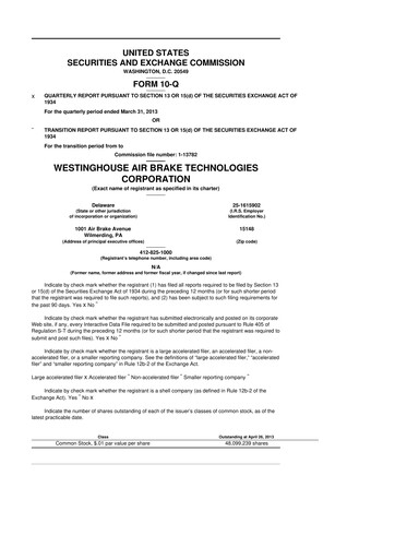 Thumbnail Wabtec 10-Q Quarterly Report FY2013 