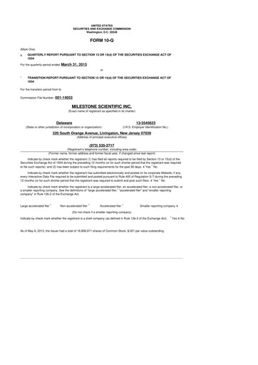 Vorschaubild Milestone Scientific 10-Q Quartalsbericht 2013 