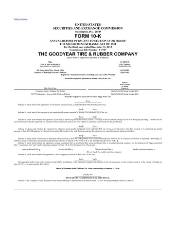 Thumbnail Goodyear 10-K Annual Report 2013