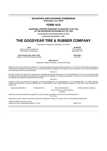 Thumbnail Goodyear 10-Q Quarterly Report FY2014 