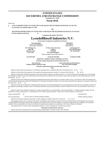 Thumbnail LyondellBasell 10-K Annual Report 2014