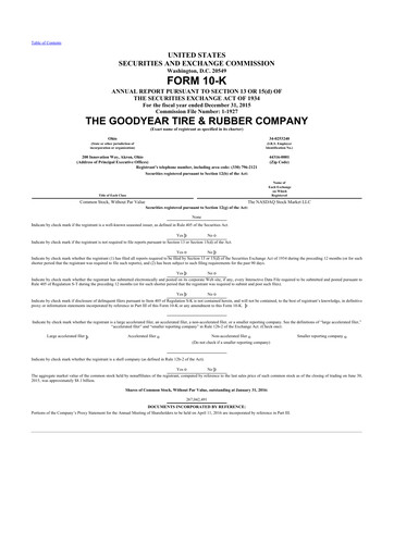 Thumbnail Goodyear 10-K Annual Report 2015