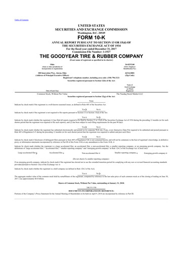 Thumbnail Goodyear 10-K Annual Report 2017