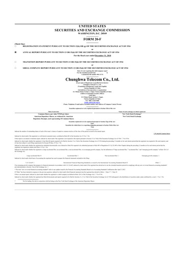 Thumbnail Chunghwa Telecom 20-F Annual Report 2018