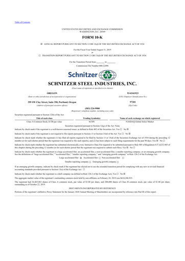 Thumbnail Radius Recycling 10-K Annual Report 2019