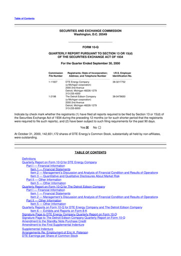 Thumbnail DTE Energy
 10-Q Quarterly Report FY 