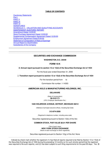 Thumbnail American Axle & Manufacturing 10-K Annual Report 