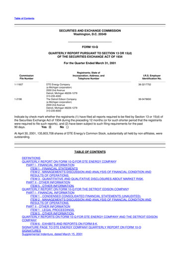Thumbnail DTE Energy
 10-Q Quarterly Report FY 