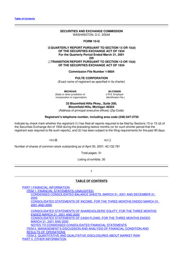 Thumbnail PulteGroup 10-Q Quarterly Report FY 