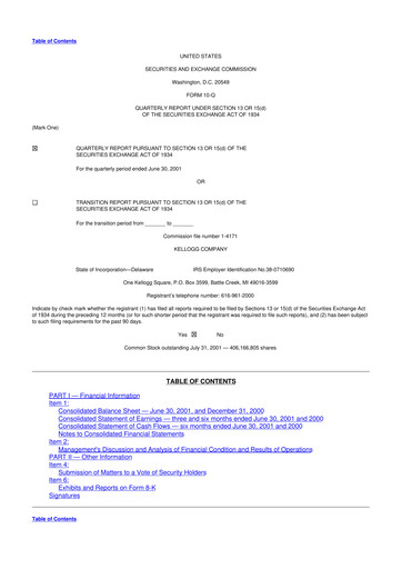 Thumbnail Kellanova 
 (Kellogg's) 10-Q Quarterly Report FY 