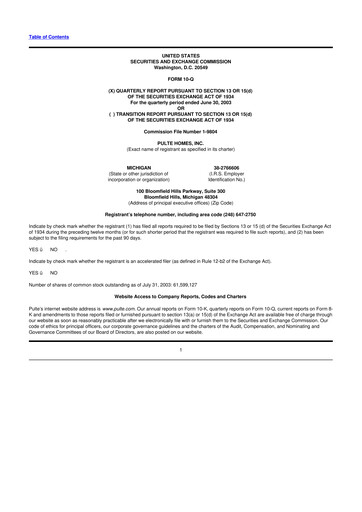 Thumbnail PulteGroup 10-Q Quarterly Report FY 