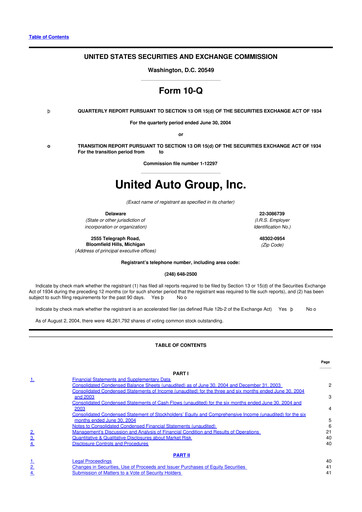 Thumbnail Penske Automotive Group 10-Q Quarterly Report FY 