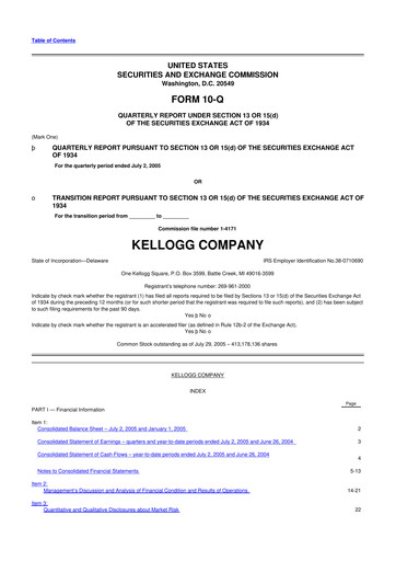 Thumbnail Kellanova 
 (Kellogg's) 10-Q Quarterly Report FY 