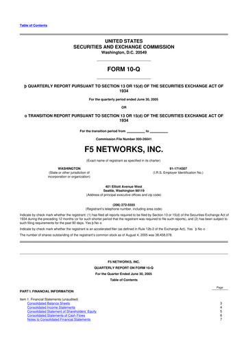 Vorschaubild F5 10-Q Quartalsbericht  