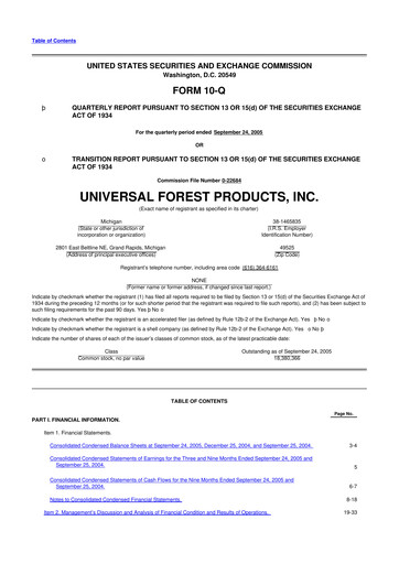 Thumbnail UFP Industries
 10-Q Quarterly Report FY 