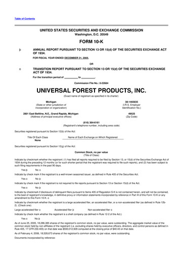 Thumbnail UFP Industries
 10-K Annual Report 