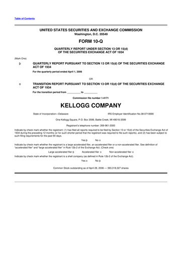 Thumbnail Kellanova 
 (Kellogg's) 10-Q Quarterly Report FY 