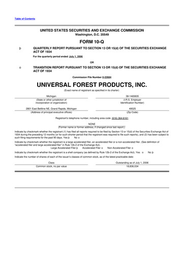 Thumbnail UFP Industries
 10-Q Quarterly Report FY 