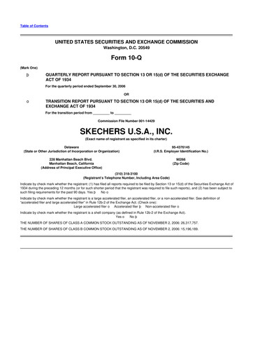 Thumbnail Skechers
 10-Q Quarterly Report FY 