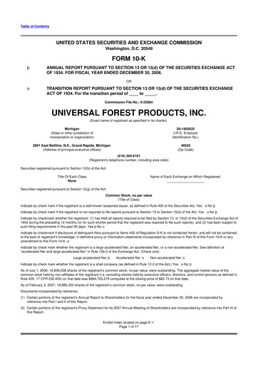 Thumbnail UFP Industries
 10-K Annual Report 