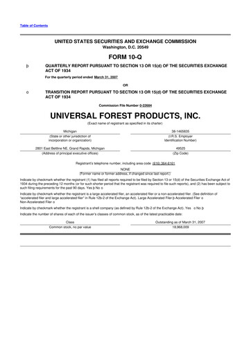 Thumbnail UFP Industries
 10-Q Quarterly Report FY 